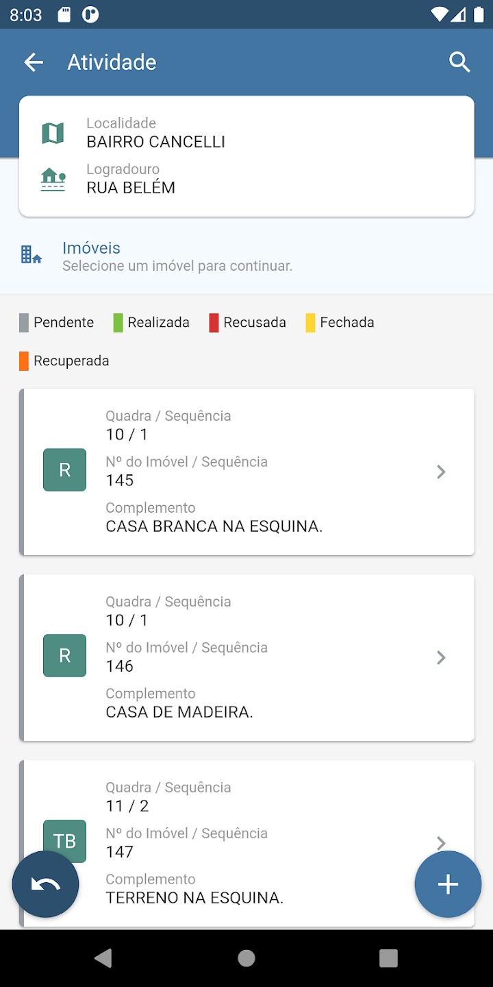 MV ACE Mobile App Screen